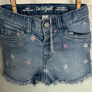 Cat and Jack 3T flower cutoff Jean shorts